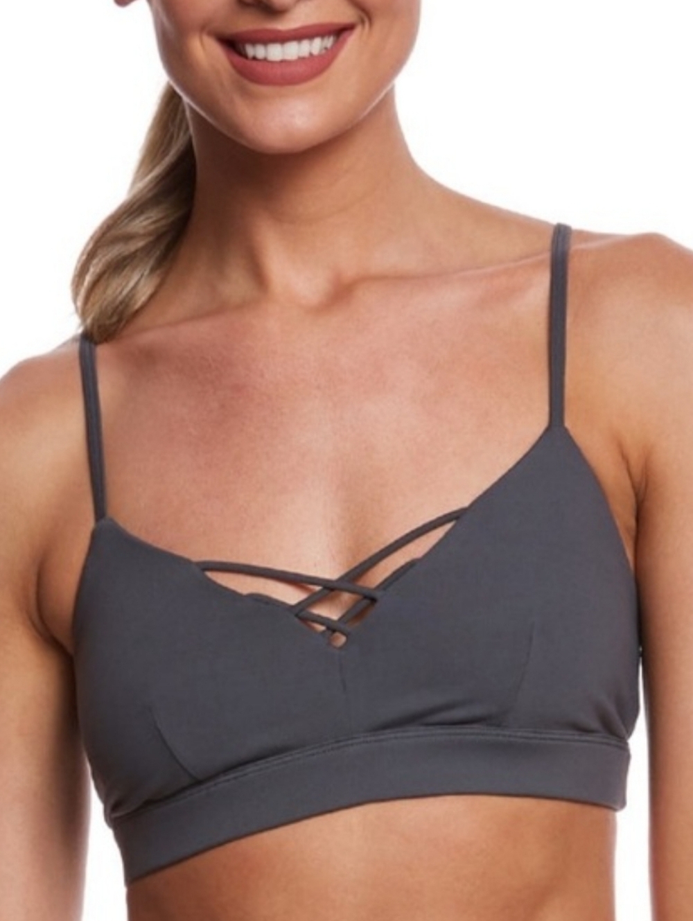 ALO Yoga Gray Strappy Bralette